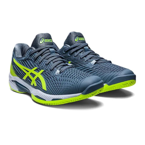 ASICS SOLUTION SPEED FF 2 CLAY STEEL BLUE/HAZARD GREEN